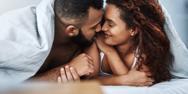 Menopause and Sex: Can I still orgasm? Couple in bed