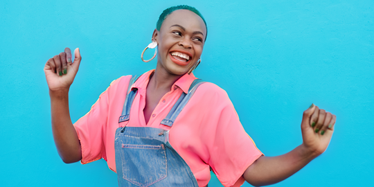 Smiling natural woman
