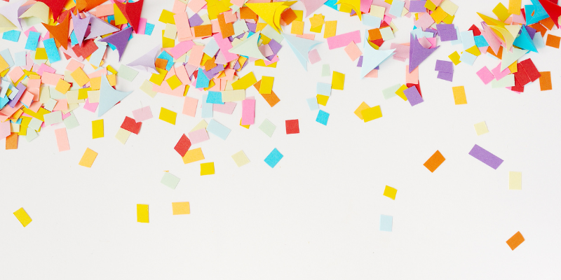 confetti on a white background 
