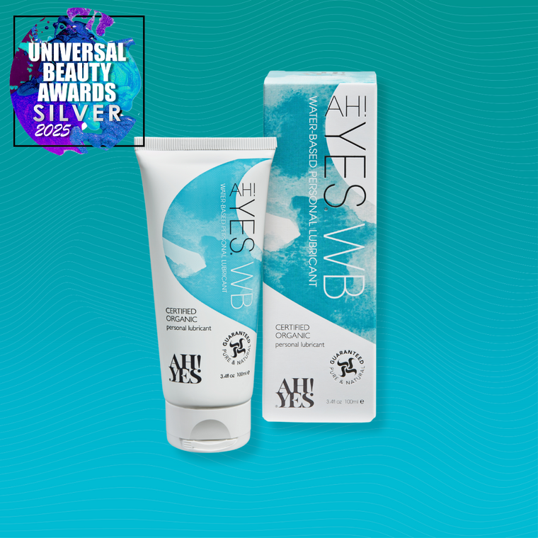 AH! YES Water-based lubricant tube, Universal Beauty Awards 2025 Silver winner.
